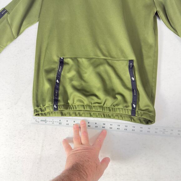 Nike Hoodie Boys XL Olive Green Kangaroo Pouch Pullover Black Swoosh Logo - Picture 8 of 13